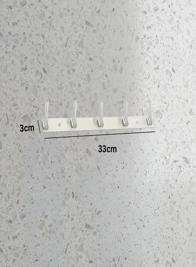 REDON Stainless Steel Cloth Hanger for Wall, Clothes Hook Hangers Door Mounted, Bathroom Hooks for Hanging Towel, Wall Mount Shirt Hangers, Dress Holder Hooks - 5 Pin (Pack of 2) - Image 2